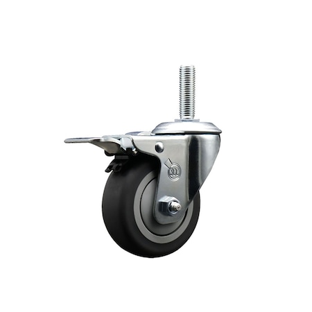 Service Caster 35 Inch Thermoplastic Rubber Wheel Swivel 34 Inch Threaded Stem Caster Total Lock Brake SCC SCC-TSTTL20S3514-TPRB-34212